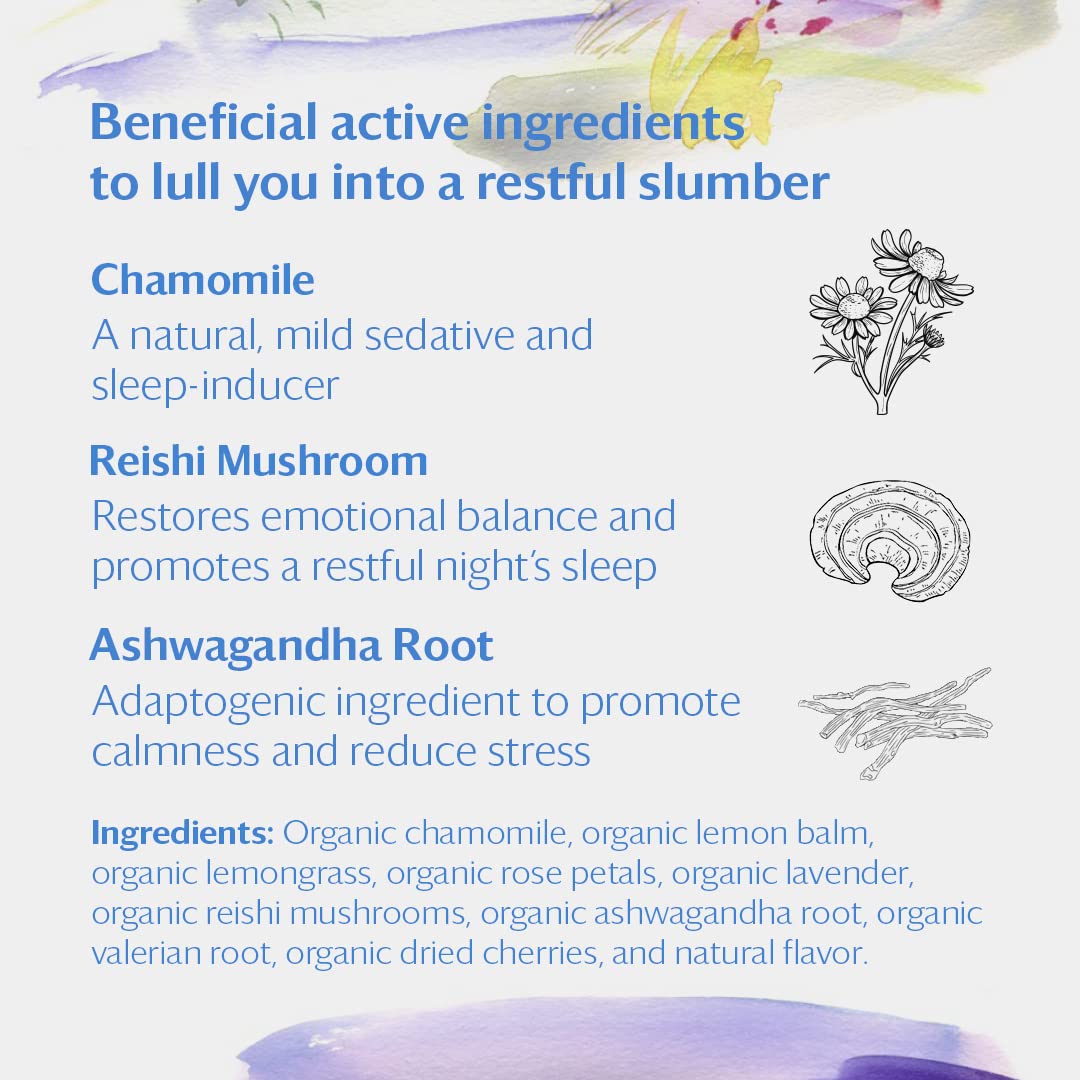 Grace Farms Rest Wellness Organic Tea Blend (16 Pyramid Sachets) | Sleep And Stress Support For Evening | Chamomile Vanilla Tea