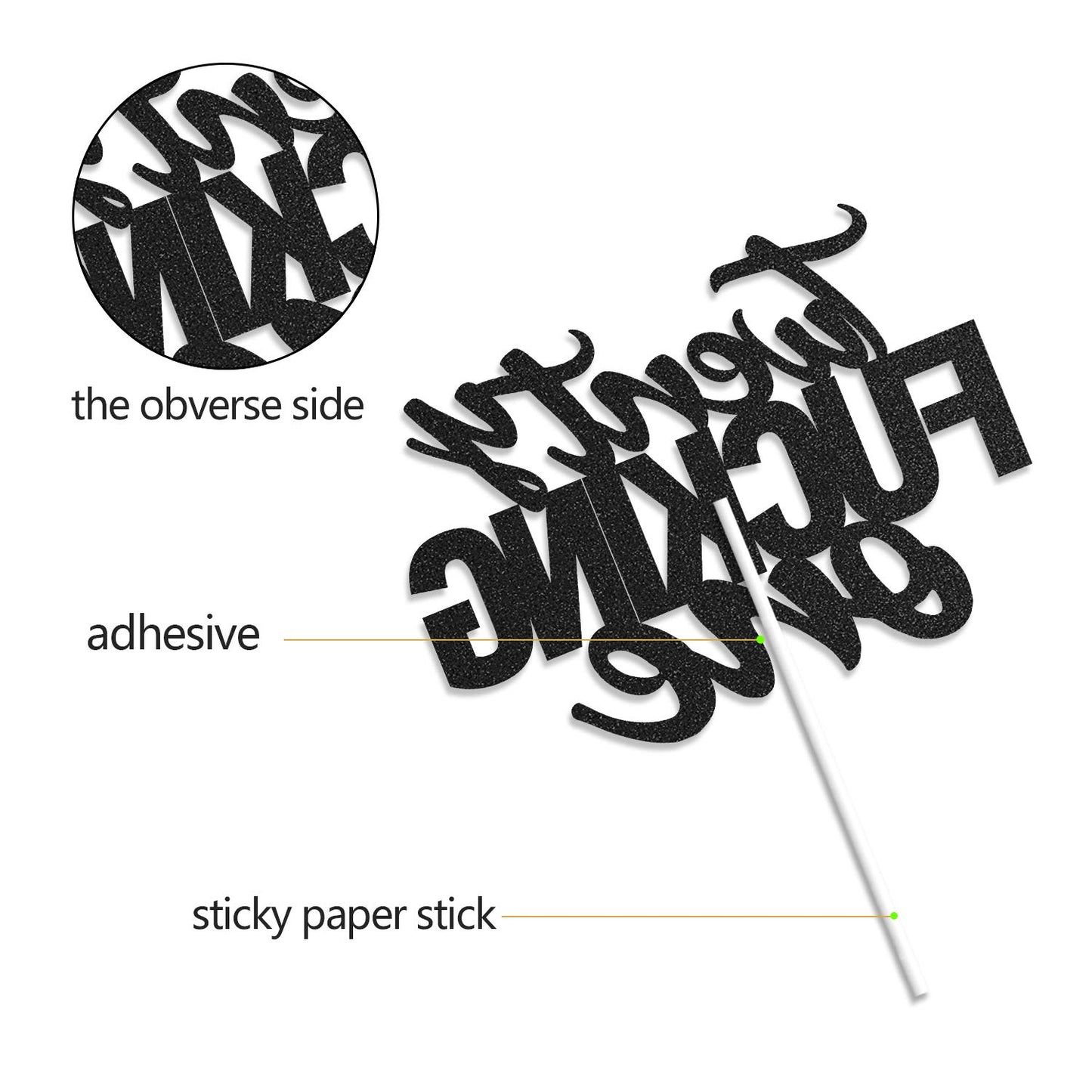Twenty One Black Glitter Cake Toppers 21 Years Old 21St Birthday Party Decorations Supplies