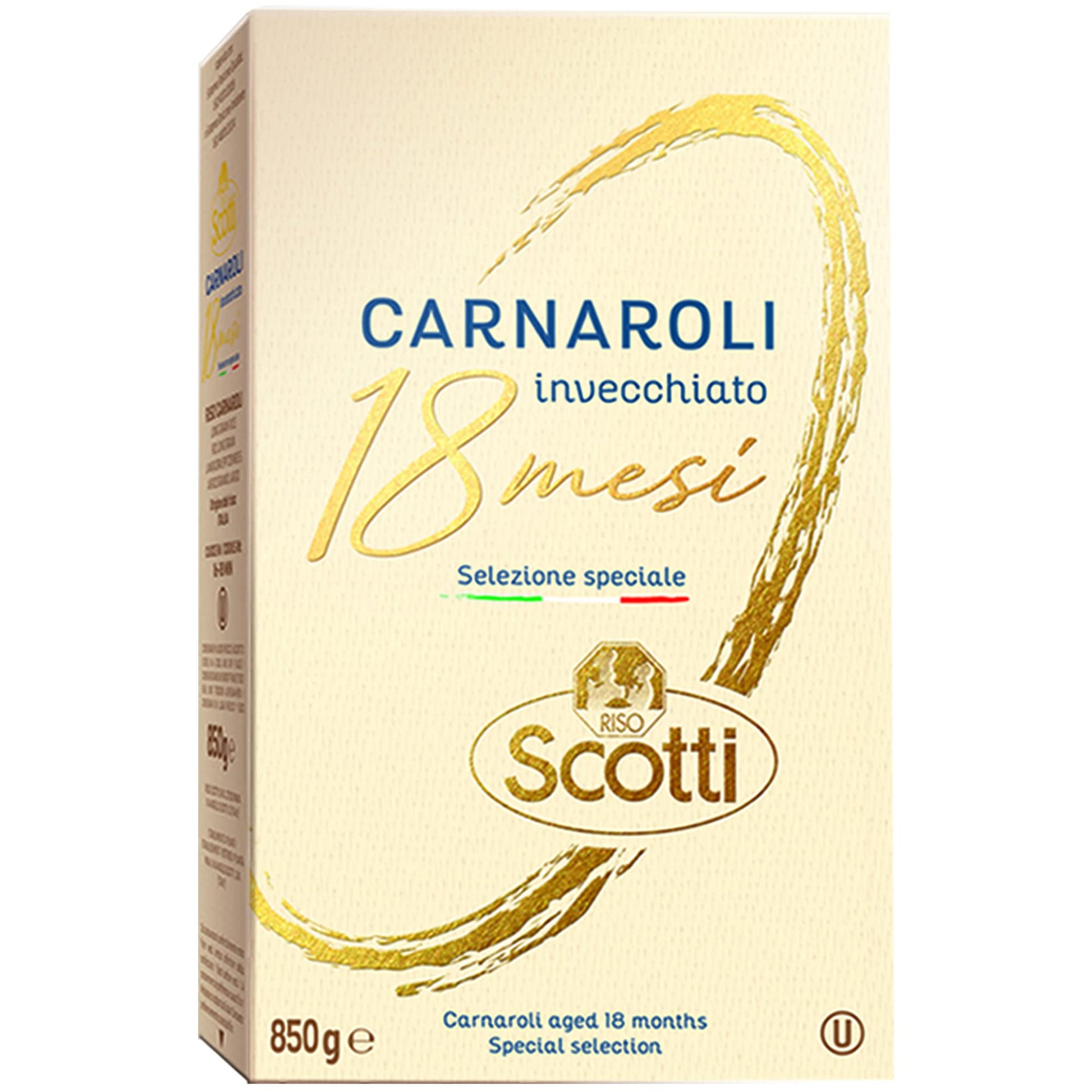 Riso Scotti Premium Carnaroli Rice, aged for 18 months, 1.87 lbs (850g) product of Italy, chef selected, gluten free, non gmo, v