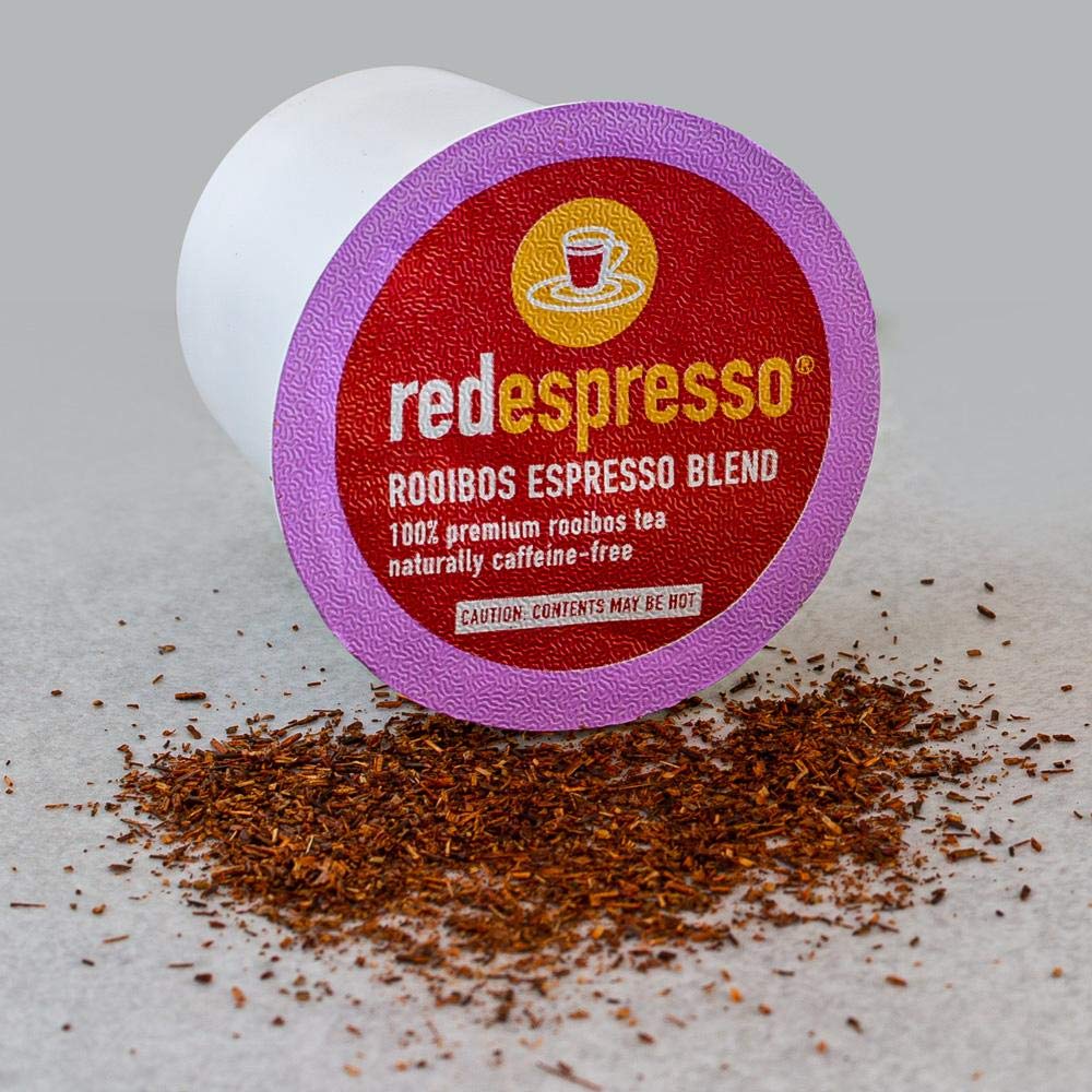 Red Espresso Rooibos Tea K-Cups - Caffeine-Free, Compatible with Keurig malt-inspired - 12 Count - Red