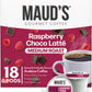 Maud's Raspberry Chocolate Flavored Coffee Pods, 18 ct, Medium Roast Flavored Coffee in Recyclable Single Serve Pods - 100% Arab