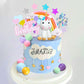 DRWATE 18 PCS Unicorn Cake Topper Set, Rainbow Stars & Foil Firework Balls, 0.78 inches, Kids Birthday Decorations (Style 1)