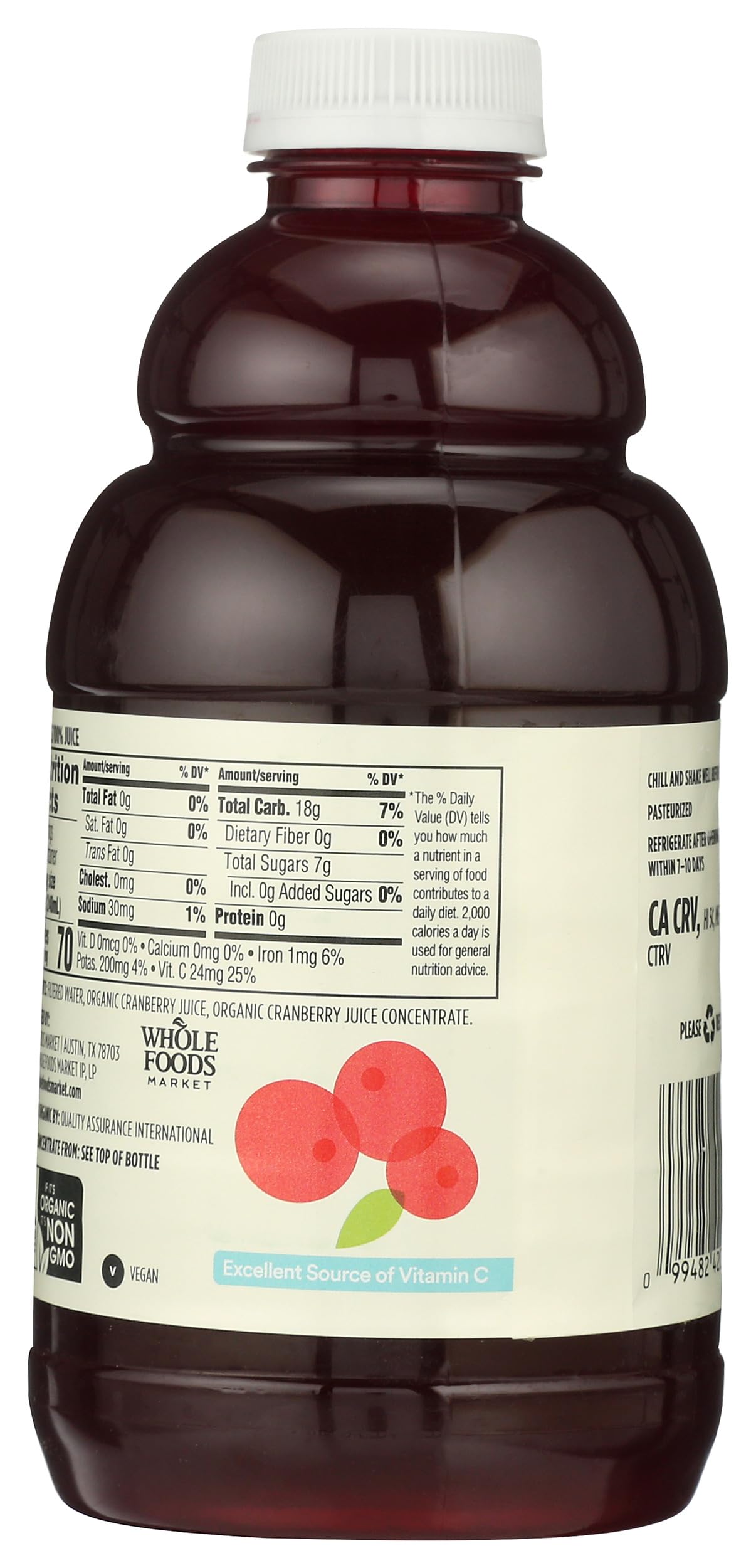 365 by Whole Foods Market, Organic Pure Cranberry Juice, 32 Fl Oz