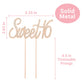 Crystal Creations 16 Cake Topper - Premium Metal Rose Gold Decoration - 1 Count