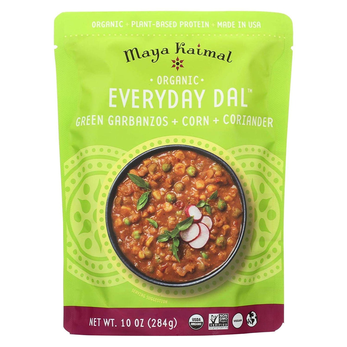 MAYA KAIMAL Organic Everyday Dal corn & coriander green garbanzos 10 OZ