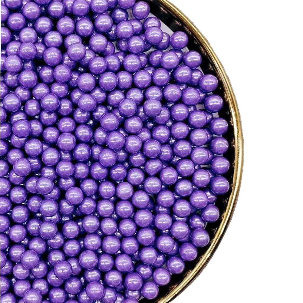 Sprinkles Dark Purple Edible Pearls,Cake Sprinkles 130G 4.6Oz,Cookie Sprinkles,Sugar Pearl, Edible Candy Pearls For Cake Cupcake