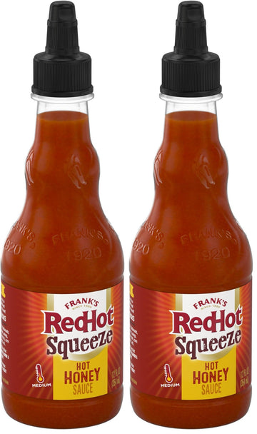 Franks RedHot Squeeze Hot Honey Sauce, 12 fl oz (Pack of 2)