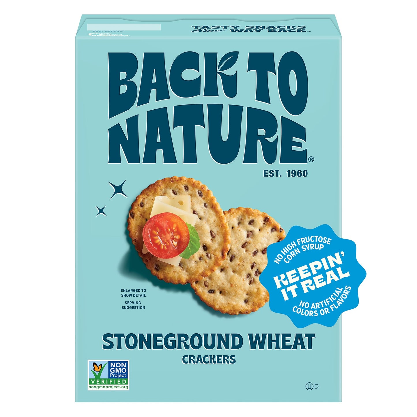 Back to Nature - Stoneground Wheat Crackers - Made with Real Ingredients like Whole Grains and Flax Seed - Non-GMO - 5 Ounce