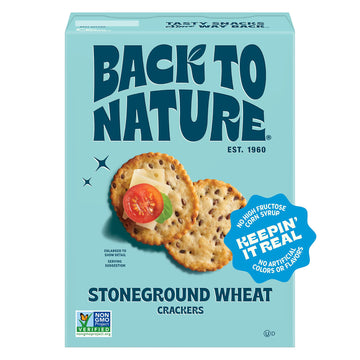 Back to Nature - Stoneground Wheat Crackers - Made with Real Ingredients like Whole Grains and Flax Seed - Non-GMO - 5 Ounce