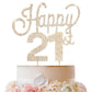 Lingteer Happy 21St Birthday Gold Rhinestone Cake Topper - Cheers To 21St Birthday 21 Years Old Party Cake Centerpieces Topper D