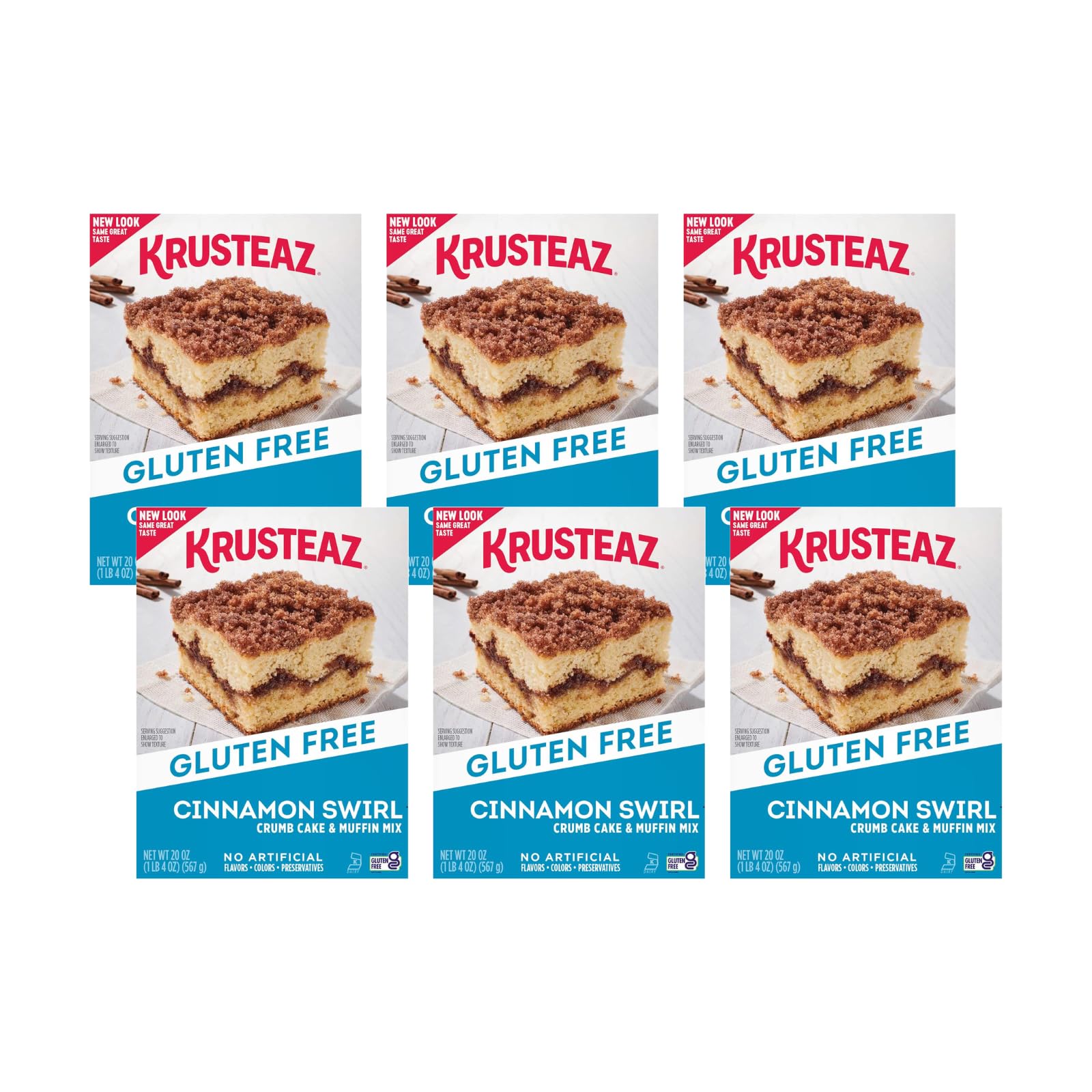 Krusteaz Gluten Free Baking Mix, Cinnamon Swirl Crumb Cake & Muffin Mix, Gluten Free with No Artificial Flavors, Colors or Prese