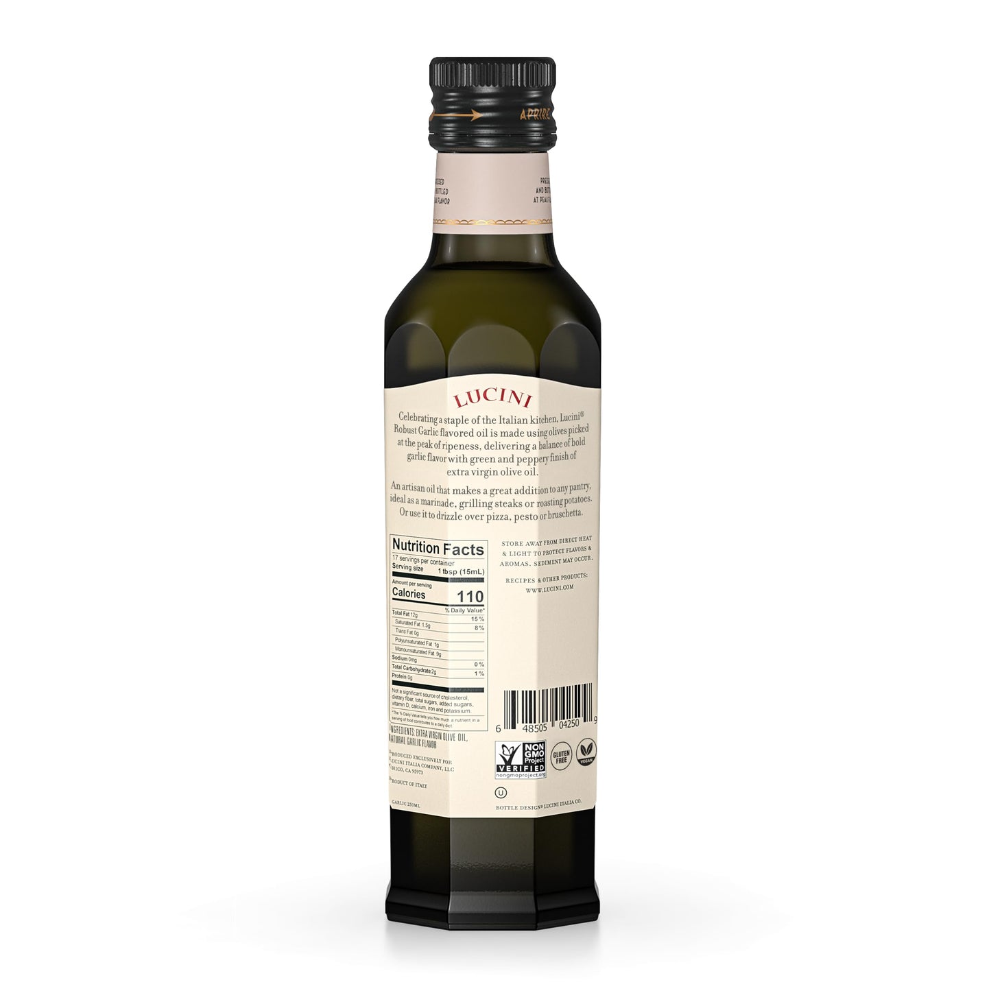 Lucini Robust Garlic Infused Oil, 250 Ml (Pack Of 6)