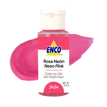ENCO Food Coloring Gel Neon Pink 1.41 oz (40g) Concentrated, Vegan