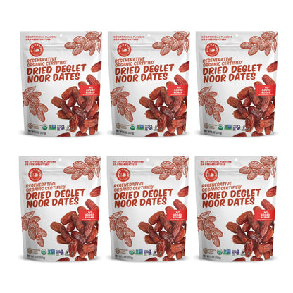 Made In Nature Organic Dried Deglet Noor Dates, 8 Ounce (Pack of 6) - Vegan Snack, Non-GMO, Unsulfured, Gluten Free, Kosher