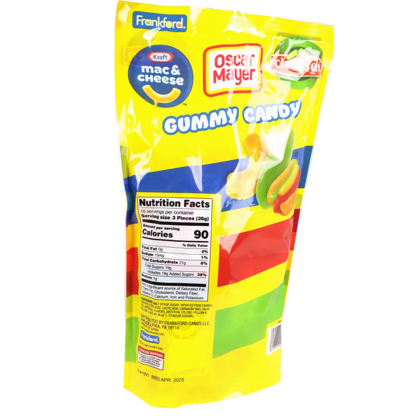 Frankford Gummy Food, Mac And Cheese, Pickle, And Hot Dog Shaped Gummies, Individually Wrapped Candies, (9.17 Ounces)