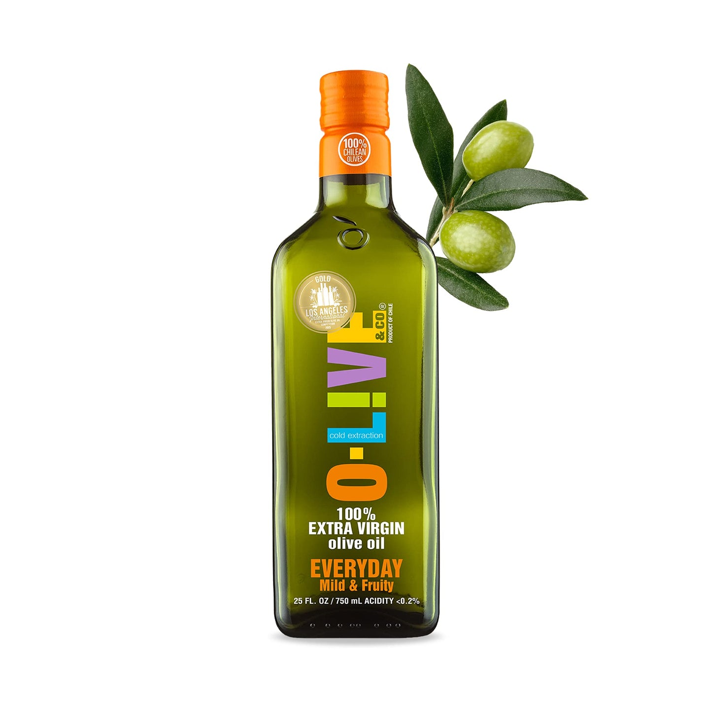 O-Live & Co. Extra Virgin Olive Oil - First Cold-Pressed, Mild & Fruity - 25 Fl Oz (Pack of 1) - NON-GMO, Kosher, Gluten Free