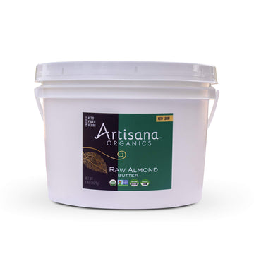 Artisana Organics Raw Almond Butter, 8 lbs | No Sugar Added, Bulk Unroasted Almond Butter, No Palm Oil, Vegan, Paleo, Keto Frien
