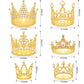 Sisbroo Gold Crown Cake Topper, 6 Pieces Happy Birthday Cake Toppers, Princess Crown Cake Decorations For Birthday, Wedding, Par