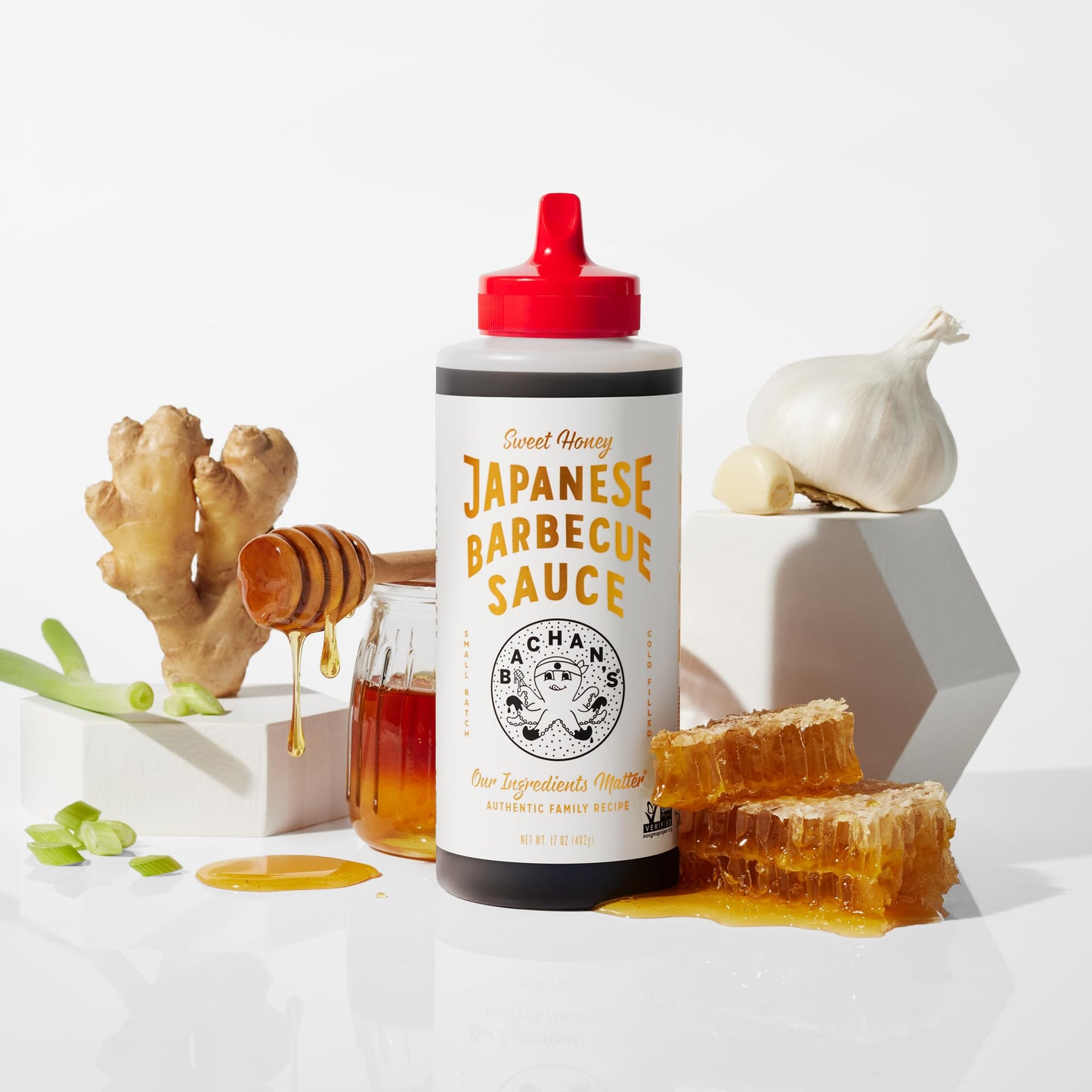 Bachan'S - Sweet Honey Japanese Barbecue Sauce, 17 Oz, Small Batch, Non Gmo, No Preservatives, Bpa Free. Condiment For Wings, Ch