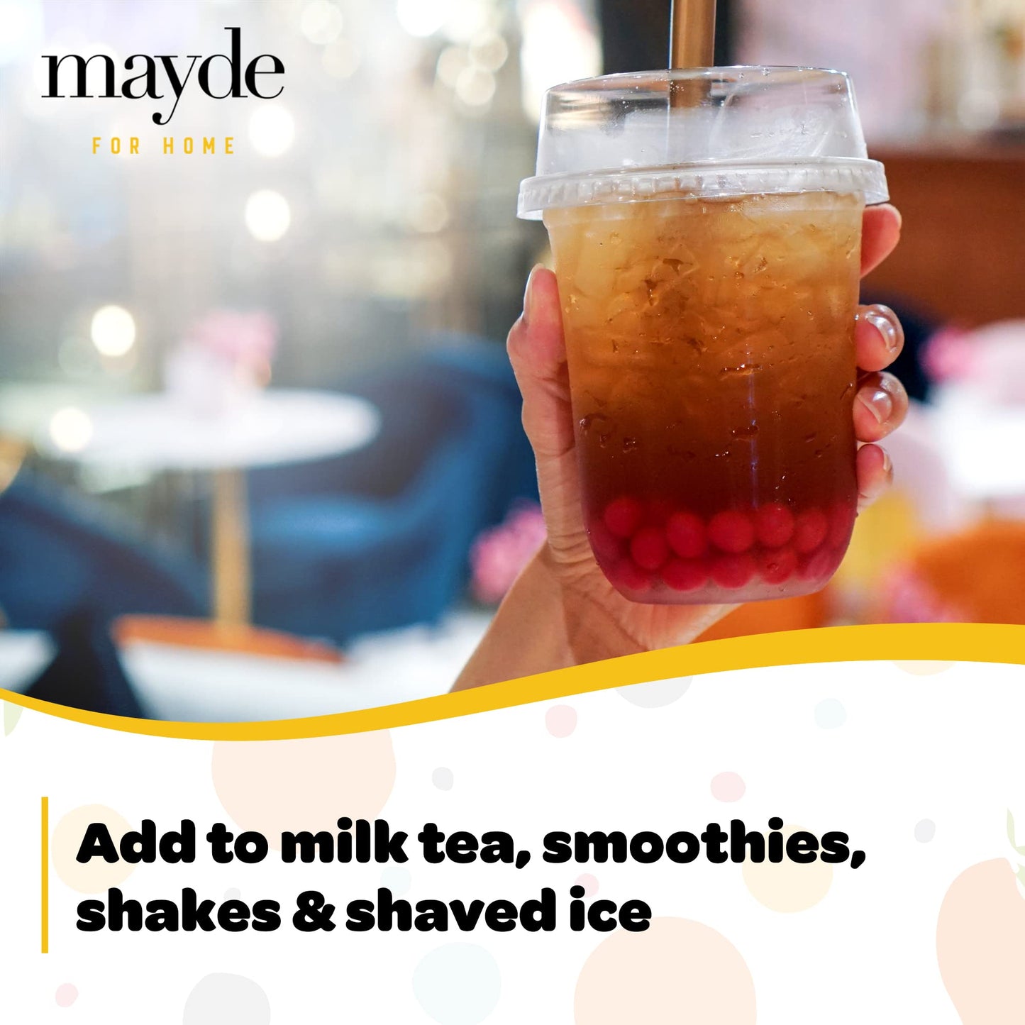 Mayde Popping Boba Pearls Party Kit - 3 Flavors, 490 Grams (1 Pound, Pack of 3)