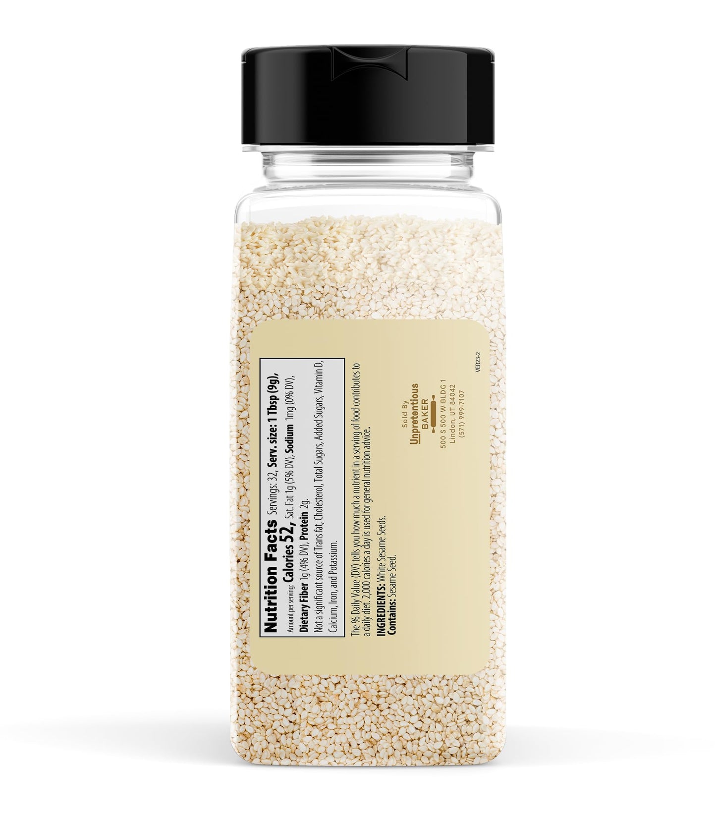 Unpretentious White Sesame Seeds, Hulled, Mild Nutty Flavor, 1 Pound