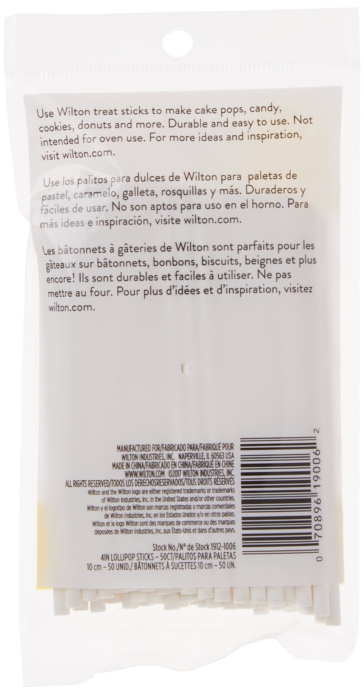 Wilton 4 Inch Lollipop Sticks, 50 Count