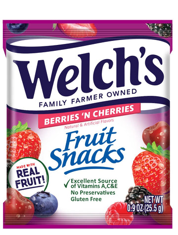 Welchs Berries n Cherries, 0.9 Oz, 40 Ct