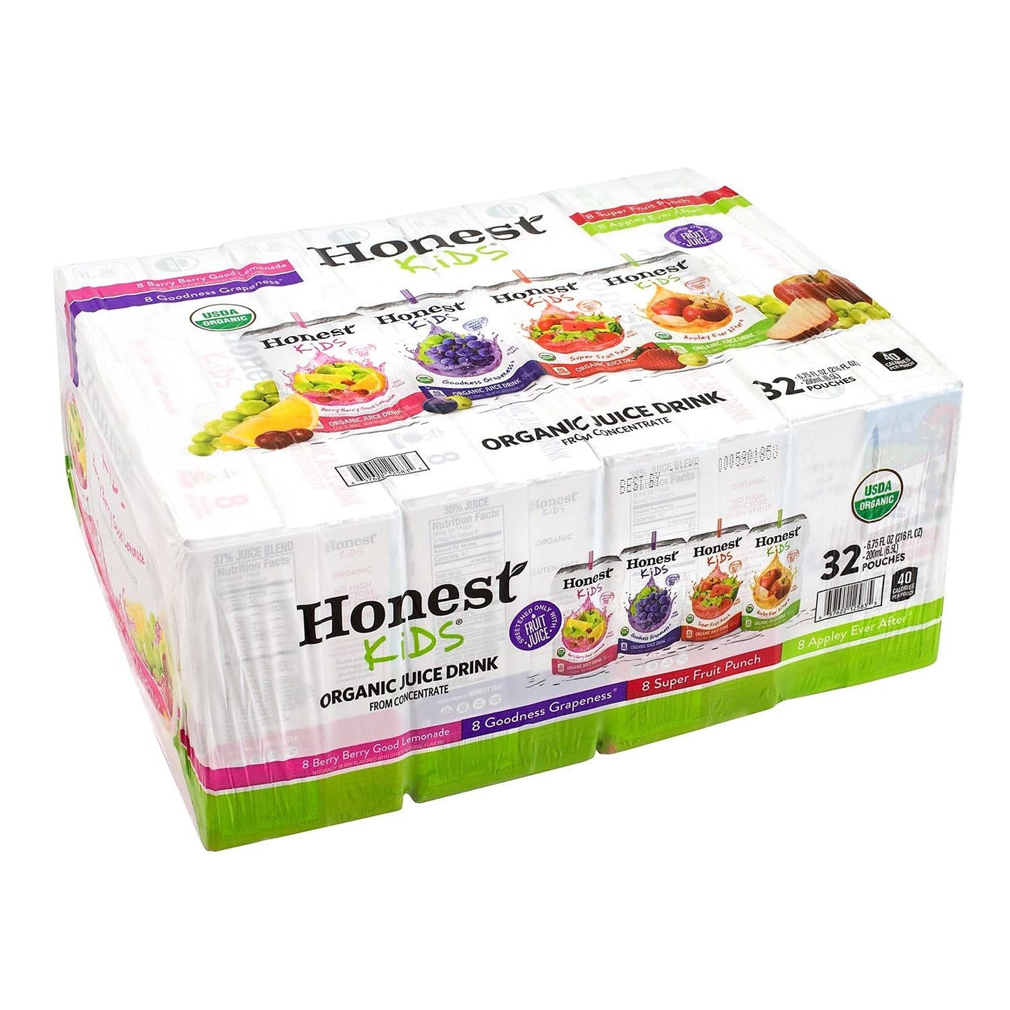 Honest Kids Variety Pack Organic Fruit Juice Drink, 675 Fl Oz, 32 Pack