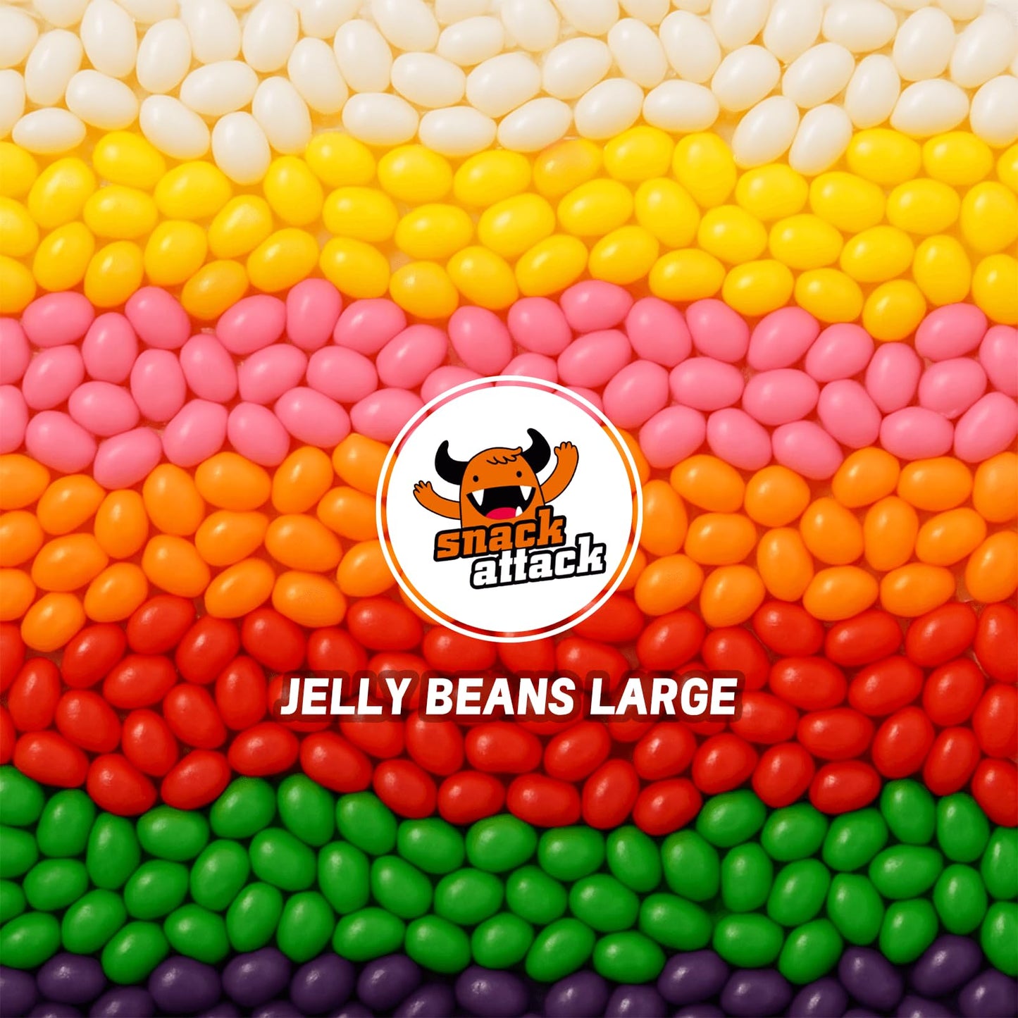 Snack Attack Large Jelly Beans - Assorted Retro Flavors - Resealable Bulk 3lb Bag, Gluten-Free & Peanut-Free, Old-Fashioned Chew
