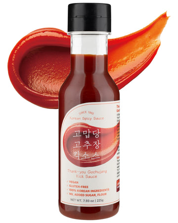 Thank-you Gochujang Kick Sauce - Lower Sugar Korean Hot Chili Pepper - Tangy and Sweet Flavor, Perfectly Blended Flavors - Quino