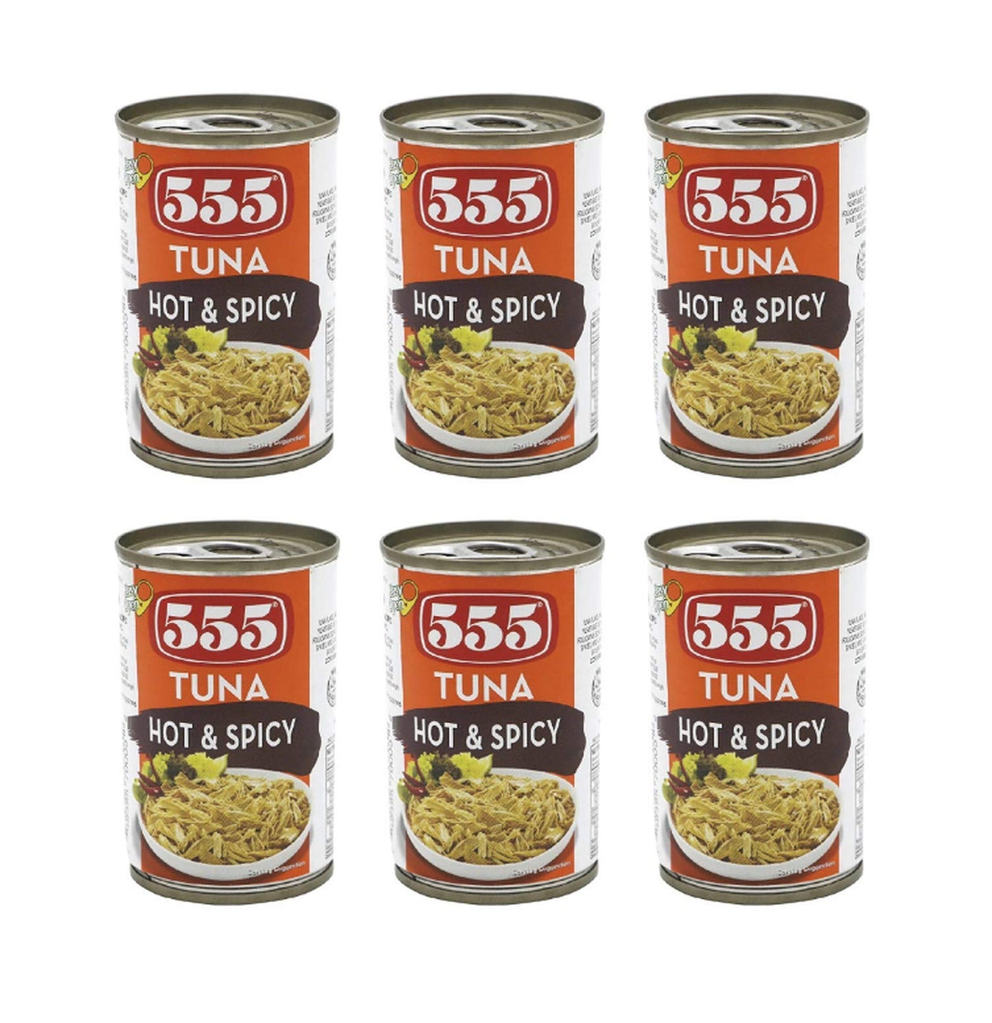555 Tuna Hot & Spicy Tuna Flakes in Oil Hot & Spicy (6 Pack, Total of 33oz)