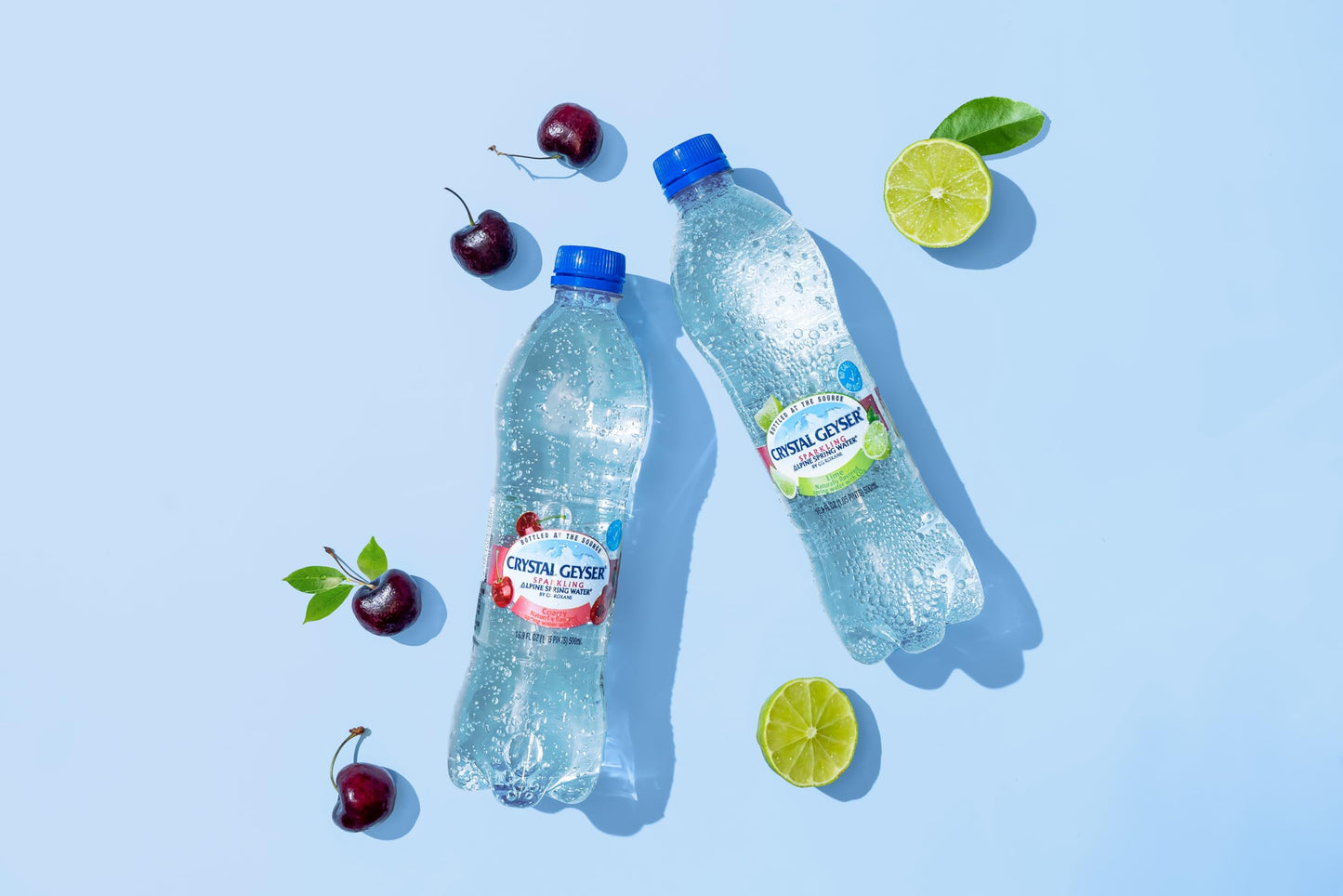 Crystal Geyser Sparkling Alpine Natural Spring Water, Variety Pack Cherry, Lime, Orange & Lemon, 24-Pack, 16.9oz Bottles, Zero C