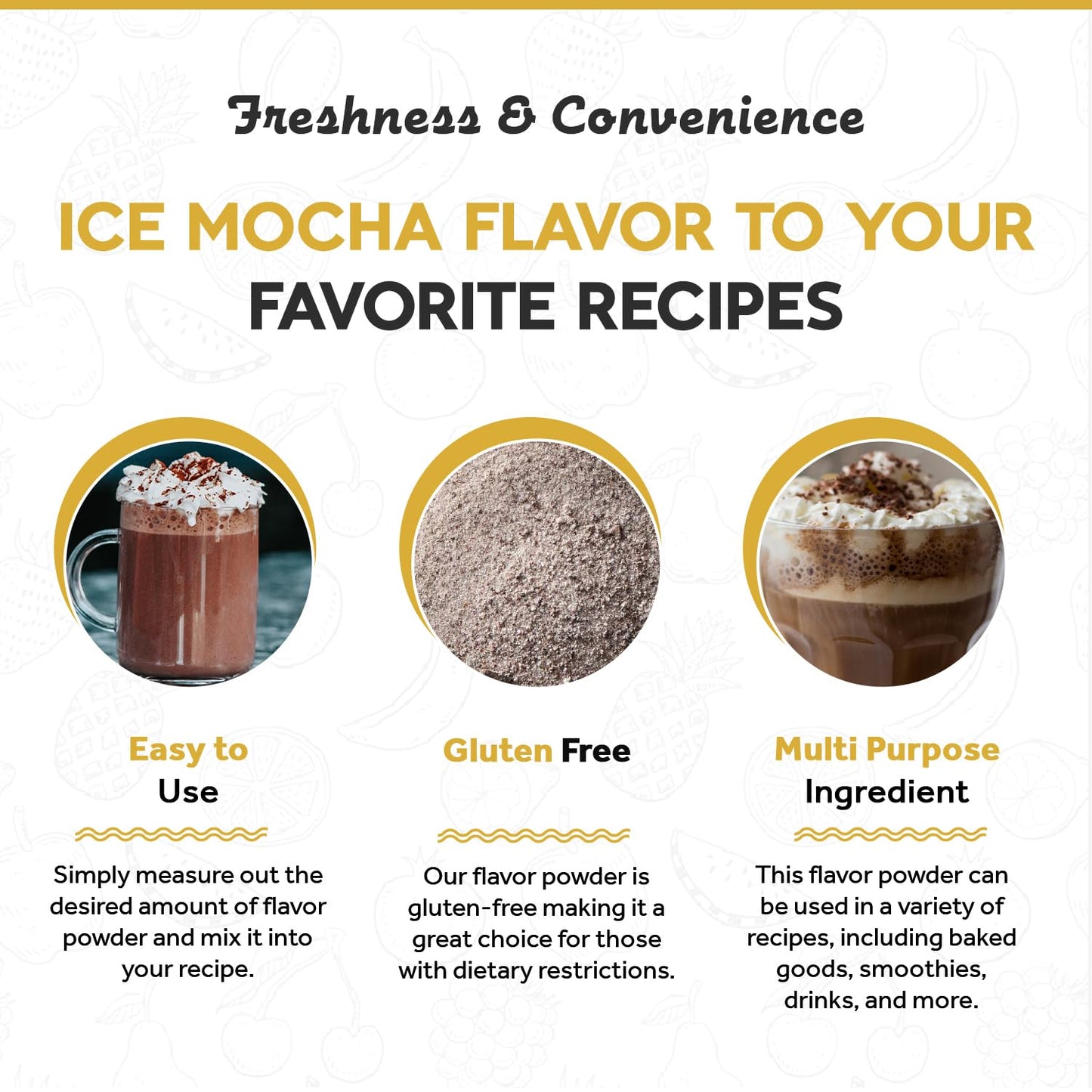 Fanale Premium Ice Mocha Bubble Tea Flavoring Powder | Perfect For Baking, Smoothies, Desserts And Drinks | Instant Flavoring Po
