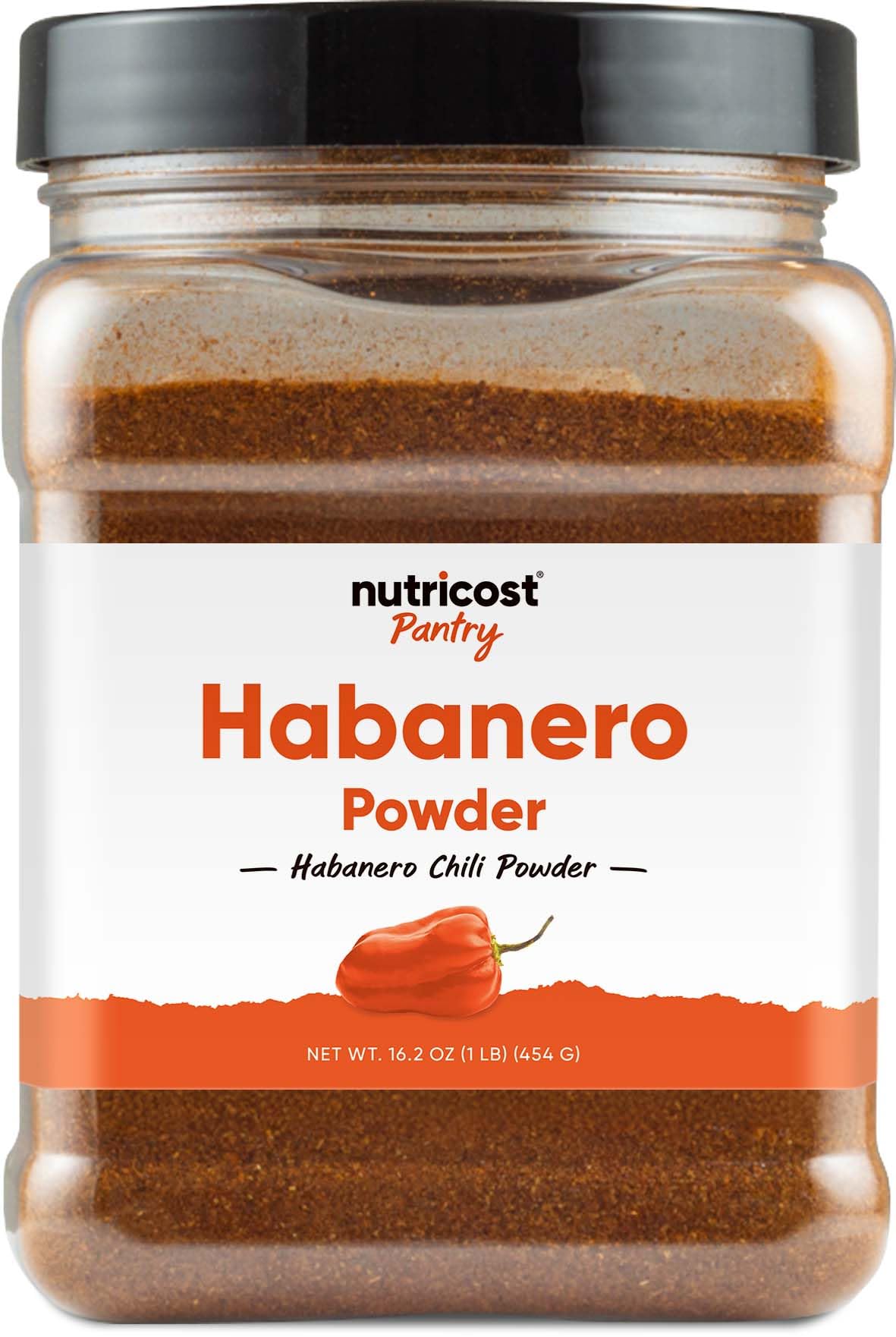 Nutricost Pantry Habanero Powder (1 Pound Per Bottle) - Pure Powdered Habanero : Great for Spicy Snacks, Cooking, Soups, Salsa, 