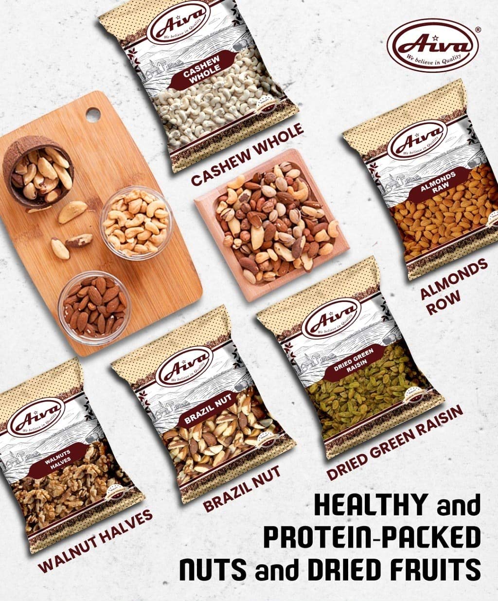 Aiva, Natural Whole Raw Almonds, Unsalted, No Shell - 5 Lb, Grown In The Usa, Raw Whole Almonds With Skin