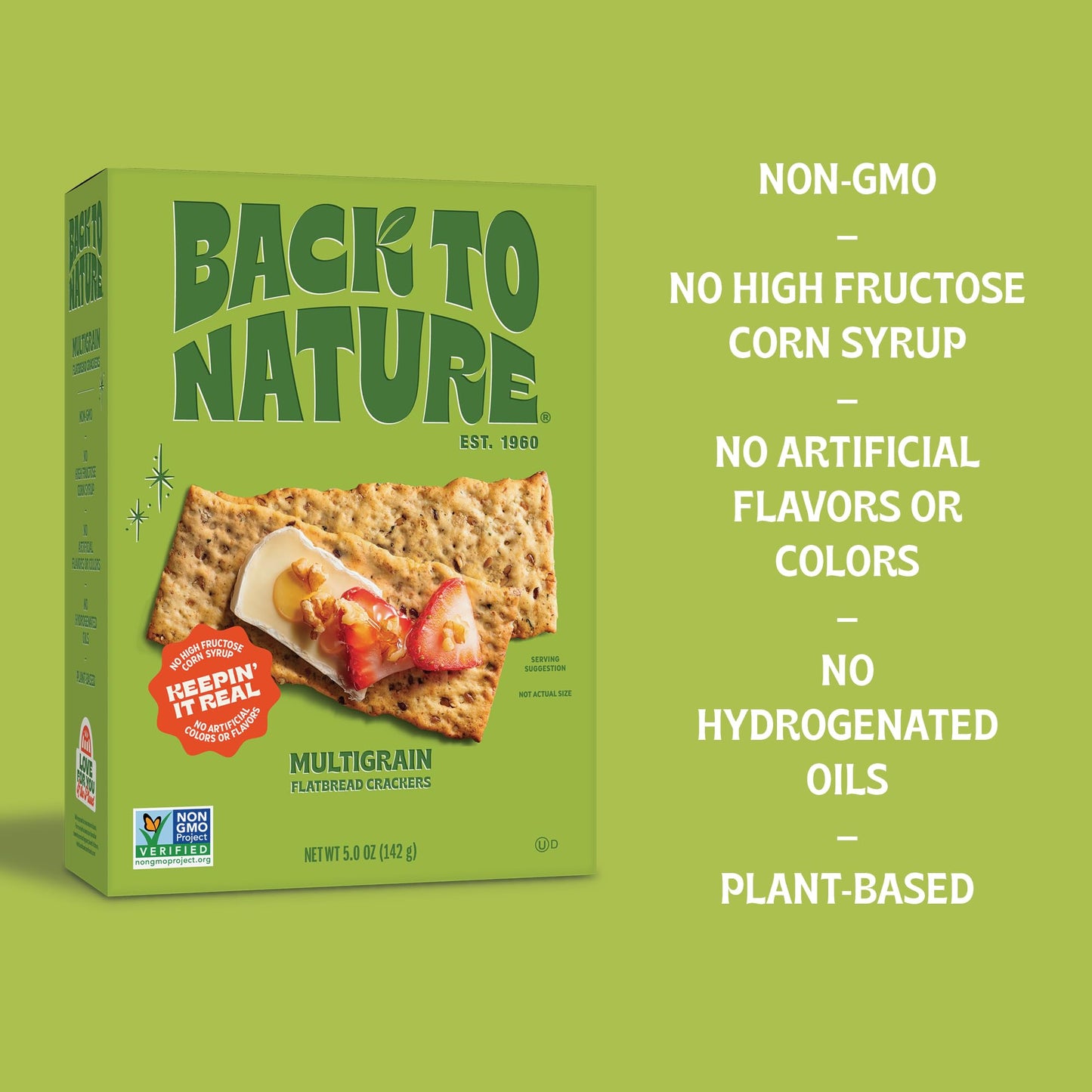 Back to Nature - Multigrain Flax Seeded Flatbread Crackers - Non-GMO, Made with Real Ingredients like Wheat Flour & Whole Grains