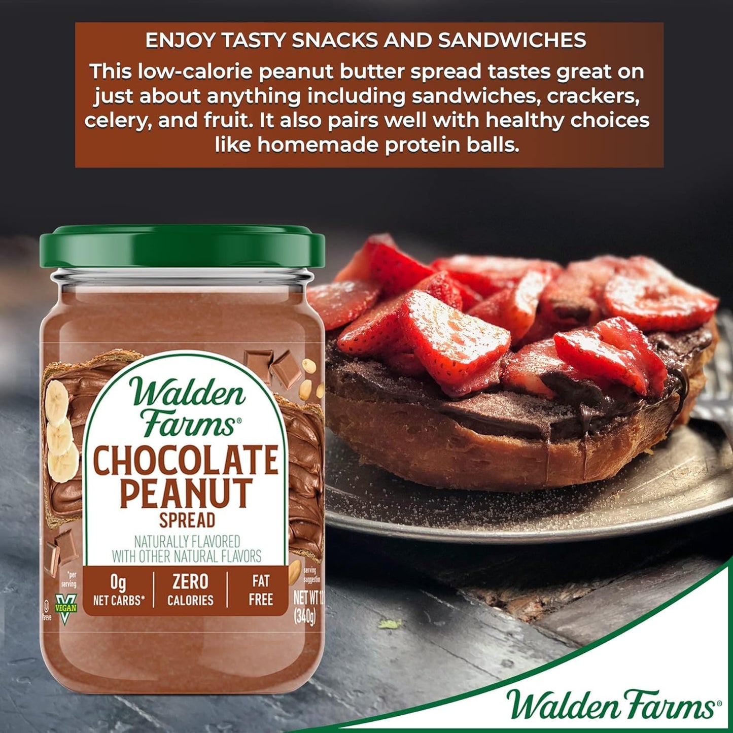 Walden Farms Chocolate Peanut Spread 12 Oz (Pack Of 6)