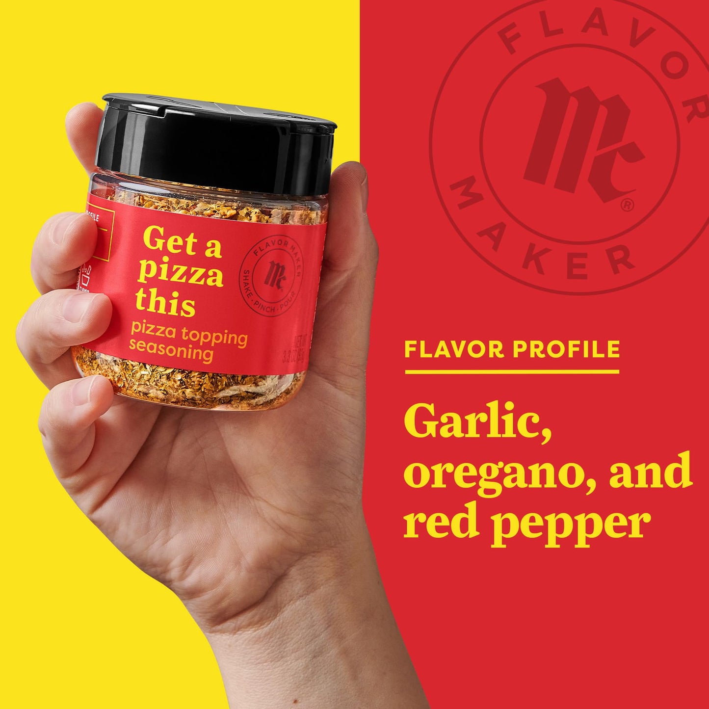 Mccormick Pizza Topping Seasoning, Flavor Maker, 3.3 Oz