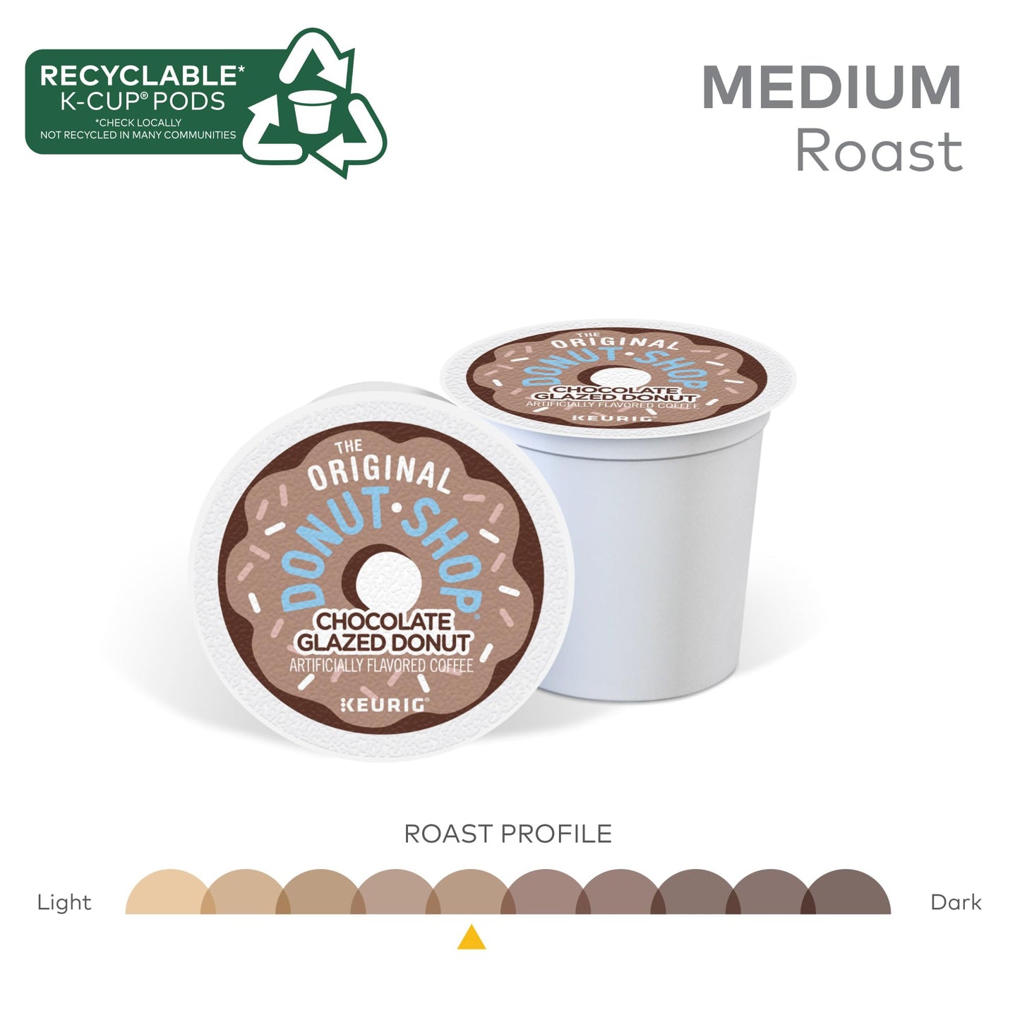 The Original Donut Shop Coffee K-Cup Pods, Medium Roast, 60 Count (6 Packs of 10)