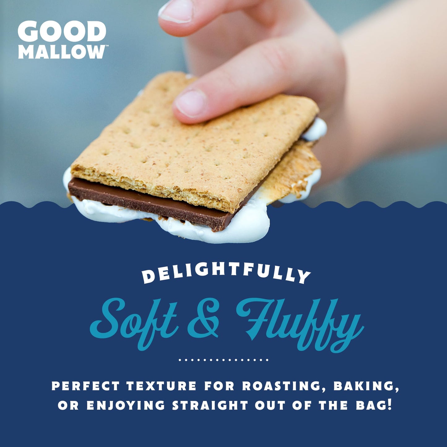 Goodmallow Vegan Marshmallows - Large Kosher Gluten Free Dairy Free Healthy Marshmallows - Natural Gelatin Free For Hot Chocolat