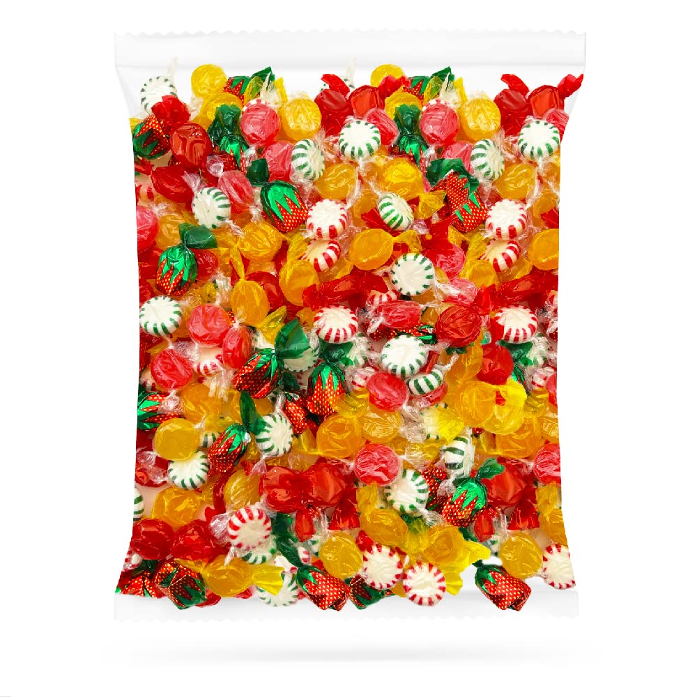 Hard Candy Assortment | 3 Pound Bag | Starlight Mints, Strawberry Drops, Butterscotch, Cinnamon Discs - Hostess Mix