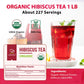 Soeos Organic Hibiscus Flower Herbal Tea, Caffeine-Free, 16oz Whole Dried Petals