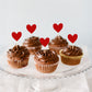 YCTHUNFISH 40 Pack Red Heart Cupcake Toppers Glitter for Valentines Day, Wedding, Birthday Party, Small Size
