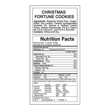 12 Ounces Christmas Red & Green Wrapped Fortune Cookies - 50 Pieces - Great For Holiday Parties, Christmas Parades And Stocking