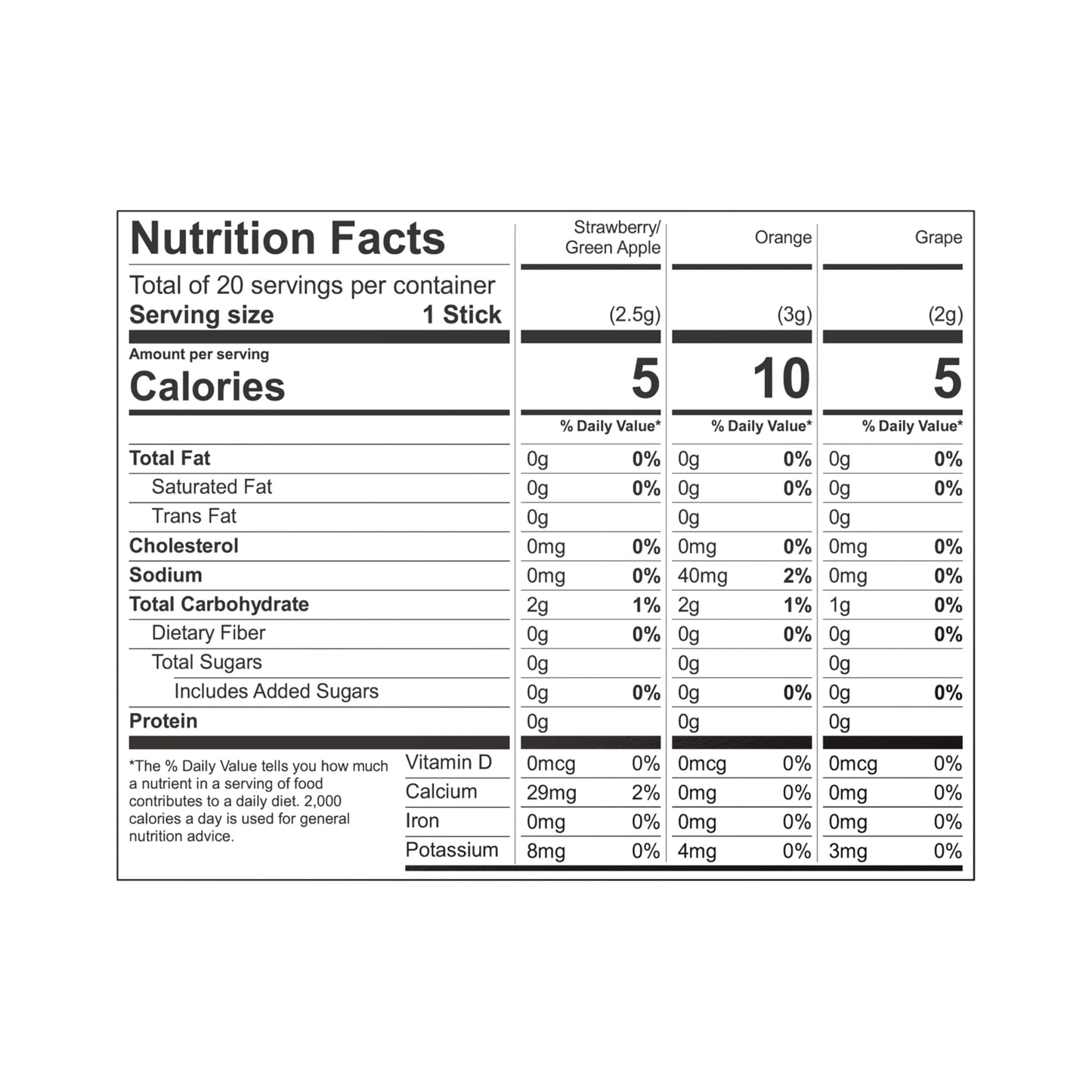 SINGLES TO GO! Skittles Singles To Go Variety Pack, Zero Sugar, 20 Single Servings, 1.92 Ounce