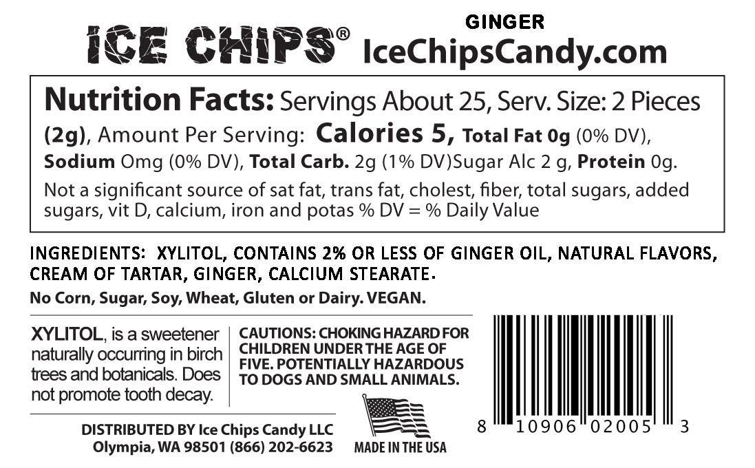 Ice Chips Xylitol Candy Tins (Ginger, 6 Pack); Includes Ice Chips Band As Shown
