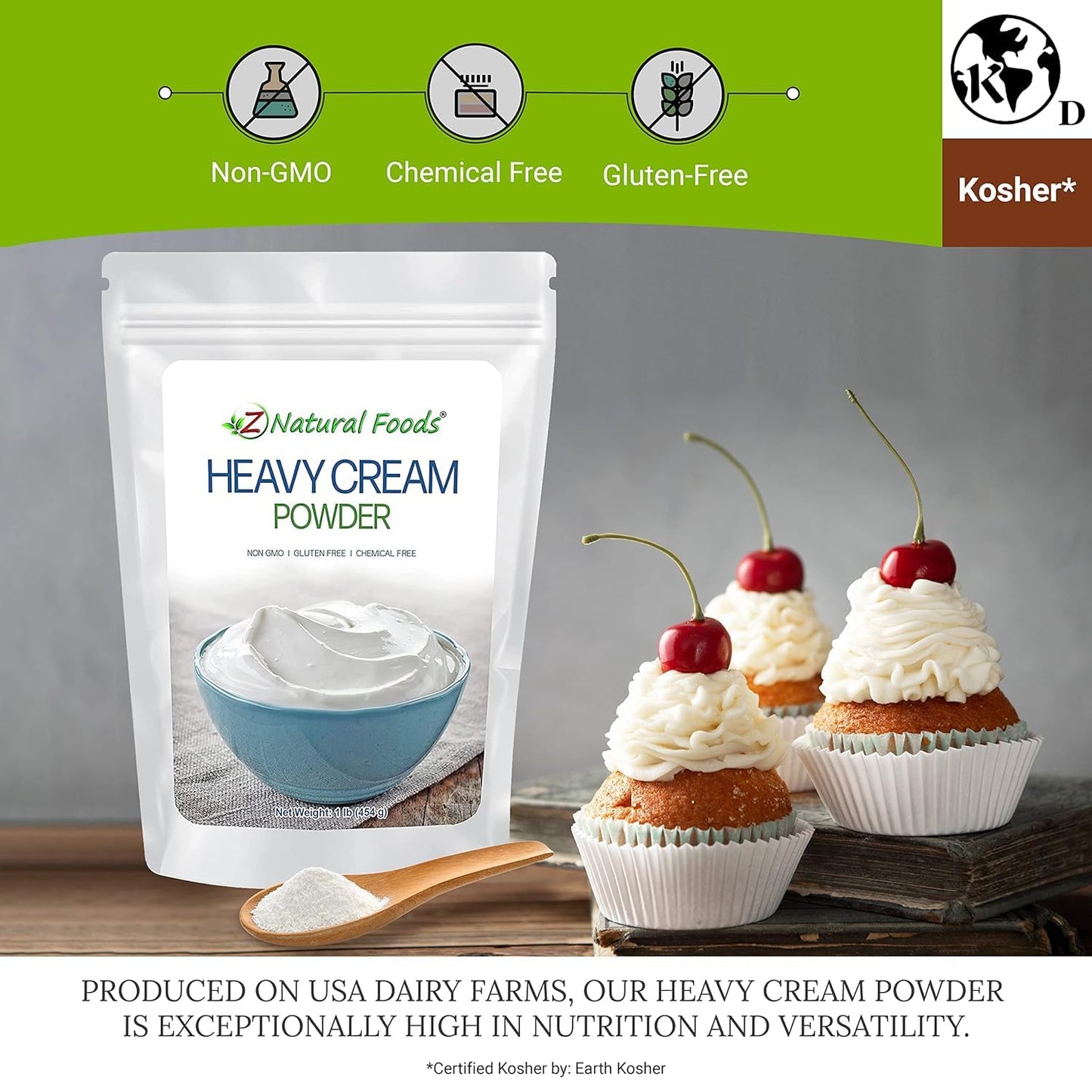 Z Natural Foods Heavy Cream Powder - Keto-Friendly, Gluten-Free, 5 lbs