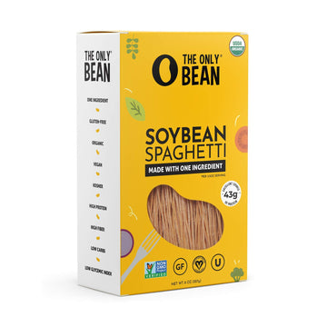 The Only Bean Organic Soy Bean Spaghetti Pasta - High Protein, Gluten-Free, Vegan - 8 oz