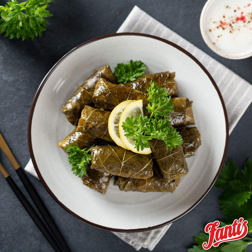 Fantis Dolmas Stuffed Grape Leaves, Vine Leaves Stuffed With Rice, Ready To Eat Meals - Mediterranean Meal In A Can Pure Wraps C