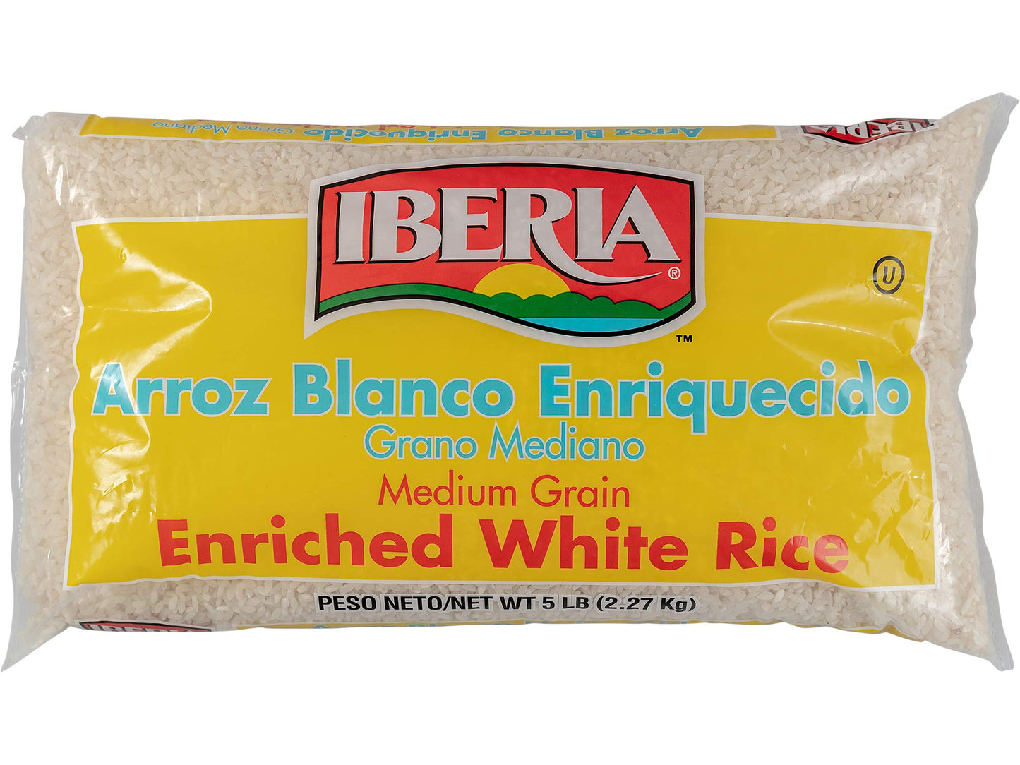Iberia Medium Grain White Rice, 5 Pound Bag, Model 212160, White Color